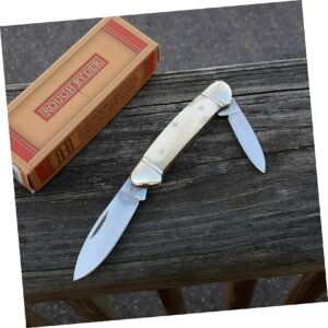 canoe open folding pocket knife stainless steel blade white smooth bone handle outdoor survival hunting knife for camping by survival steel