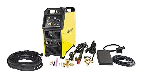 W Weldpro Digital TIG ACDC 250GD AC DC 250 Amp Tig/Stick Welder with Pulse Memory function and Tig20 water cooled torch Dual Voltage welding machine.