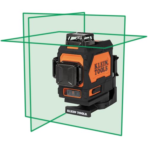 Klein Tools 93PLL Self-Leveling Laser Level, Green 3x360-Deg Planes, Rechargeable Battery, Magnetic Mount, Class II Laser (≤1mW @ 510-530nm)