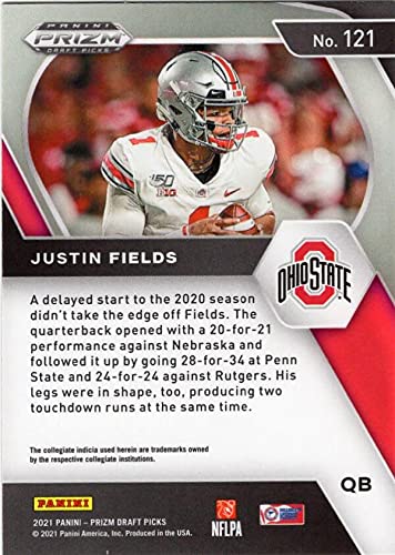 2021 Panini Prizm Draft Picks #121 Justin Fields Ohio State Buckeyes RC Rookie Card Official NCAA Football Trading Card in Raw (NM or Better) Condition