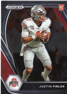 2021 panini prizm draft picks #121 justin fields ohio state buckeyes rc rookie card official ncaa football trading card in raw (nm or better) condition