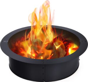 arlime fire pit ring 36 inch outer, 30 inch inner diameter, heavy duty thick solid steel fire pit liner, diy fire ring insert above or in-ground, fire rings for outdoors, backyard