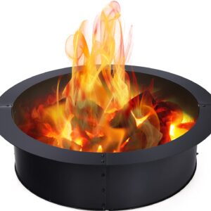 ARLIME Fire Pit Ring 36 Inch Outer, 30 Inch Inner Diameter, Heavy Duty Thick Solid Steel Fire Pit Liner, DIY Fire Ring Insert Above or In-Ground, Fire Rings for Outdoors, Backyard