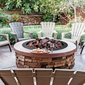 ARLIME Fire Pit Ring 36 Inch Outer, 30 Inch Inner Diameter, Heavy Duty Thick Solid Steel Fire Pit Liner, DIY Fire Ring Insert Above or In-Ground, Fire Rings for Outdoors, Backyard