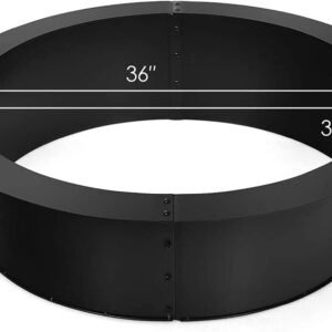 ARLIME Fire Pit Ring 36 Inch Outer, 30 Inch Inner Diameter, Heavy Duty Thick Solid Steel Fire Pit Liner, DIY Fire Ring Insert Above or In-Ground, Fire Rings for Outdoors, Backyard