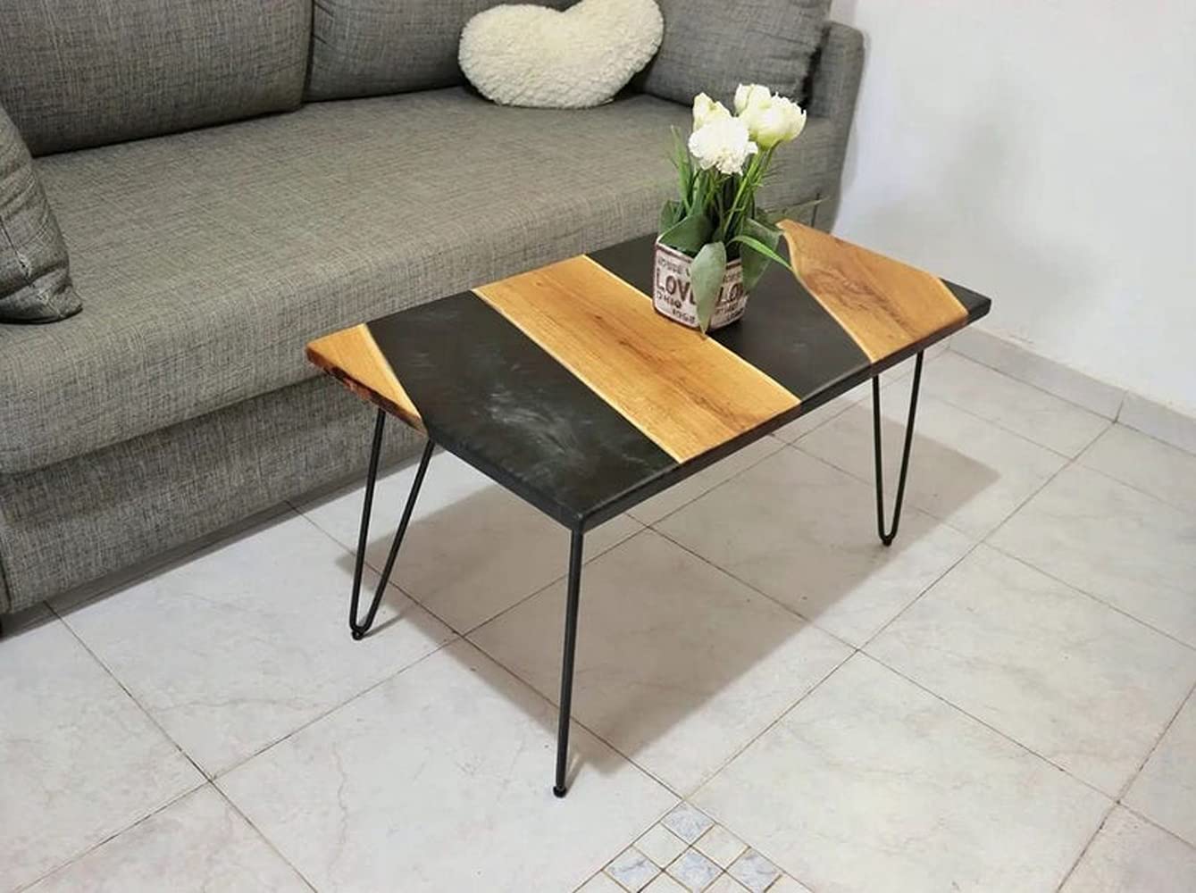 Epoxy Table, Live Edge Wooden Table, Natural Wood,Dining table, Natural Epoxy Table, Resin Table, Epoxy Resin River Table