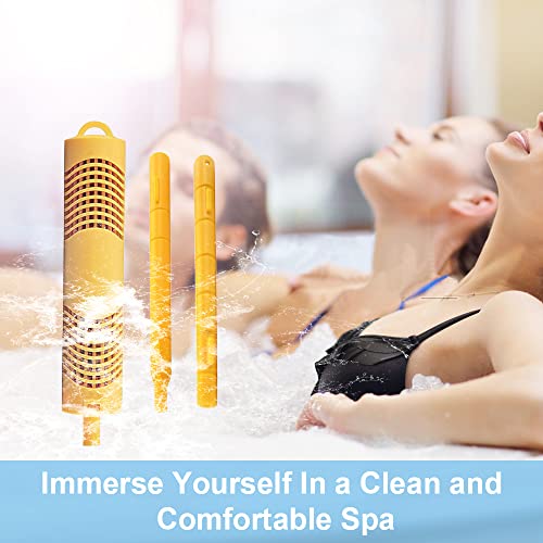 Joepoe SPA Mineral Stick Parts,Hot Tub Stick with 4 Months Lifetime Cartridge Universal for Hot Tub&Pool (Yellow,2-Pack)