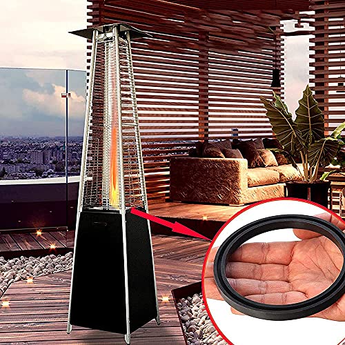 Firdnyohs 4" Glass Tubes Support Rubber Ring -Neoprene Support Ring for Glass Tubes,Pyramid Patio Heater Dancing Flames Pyramid Outdoor Patio Heater Replacement Glass Tube Support Rubber Rin -Black