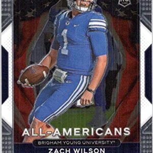 2021 Panini Prizm Draft Picks #182 Zach Wilson BYU Cougars All American RC Rookie Card Official NCAA Football Trading Card in Raw (NM or Better) Condition