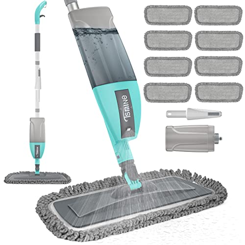 Mops for Floor Cleaning, Tsmine Spray Mop Microfiber Floor Mop Dust Mop Dry Wet Mop Kitchen Household Cleaning Tools with 8 Washable Microfiber Pads Home Commercial Use for Hardwood Laminate Ceramic