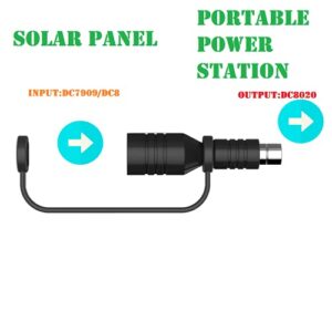 SolarEnz DC8mmConnector DC7909 to DC8020 Adapter for Solar Panel RV Portable Power Station Solar Generator Compatible with Explorer Series 1500 2000