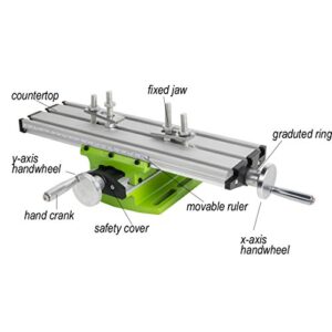 Industool Mini Milling Machine, Multifunction Worktable Milling Machine Compound Multi - function Milling Machine with Cross Sliding Table Vise for DIY Lathe Bench Drill