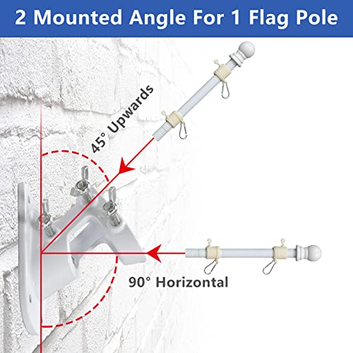 Flag Poles for Outside House - 5ft Tangle Free Flag Pole for House with Holder Bracket,Stainless Steel Flag Pole Kit for 3x5 American Flag,White Flagpoles Residential for Outdoor Porch Truck Boat