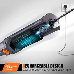 Handheld Pool Vacuum, 2200 mAh, 75+ mins Run time, 92'' Total Reach, Extendable Pool Cleaner, Twist Lock and Lightweight Design. Ideal for Spa, Small Swimming Pool Clean up, Gray