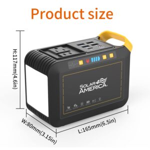 Solar4America AC 80W/88.8WH 100W/222WH 200W/222WH Output Portable Power Supply 88.8WH Capacity, for the Outdoors Camping Car RV Boat Trailer or Emergency (80W)
