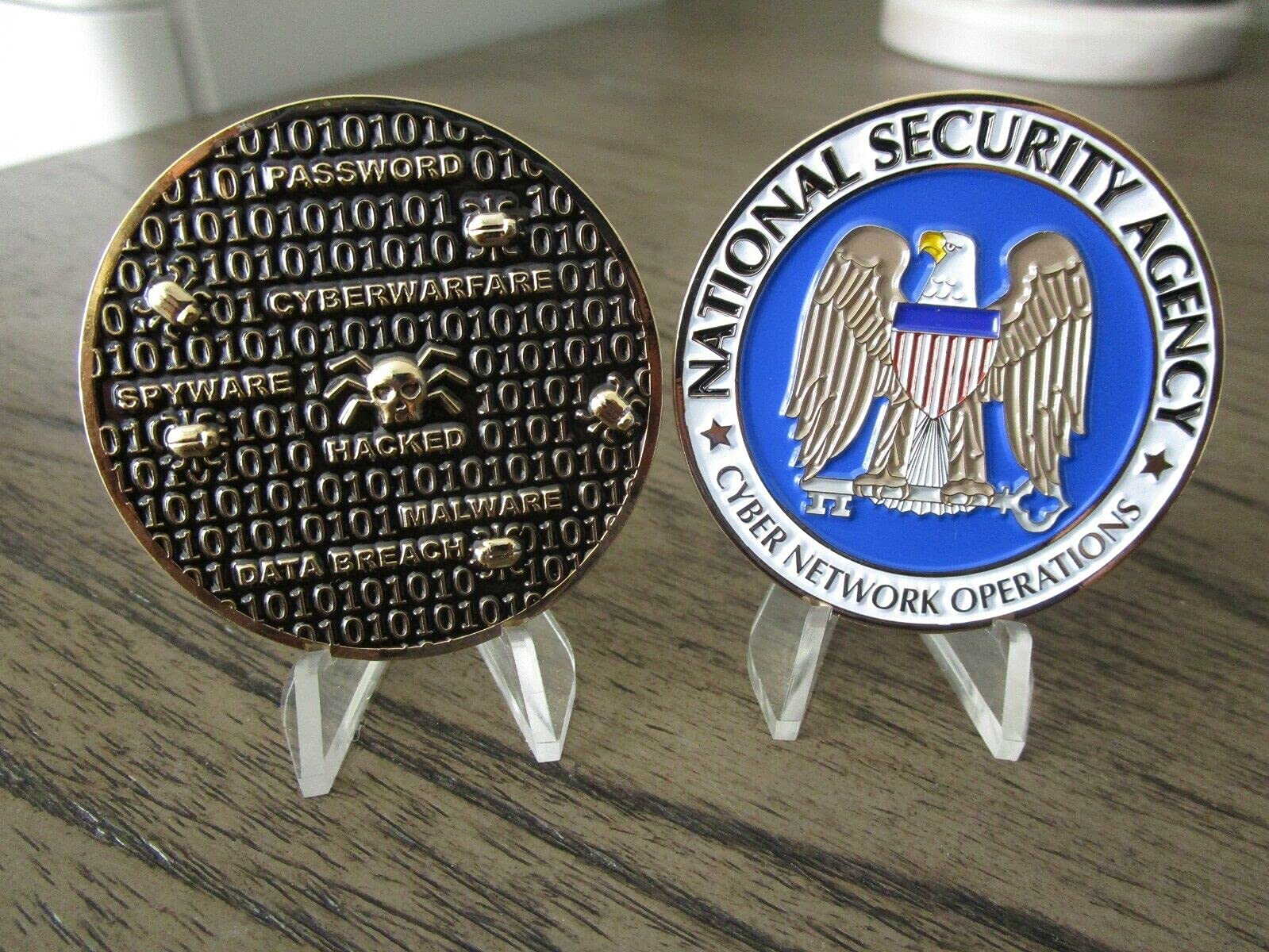 Set of 2 Challenge Coins Defense Intelligence Agency Clandestine Service Dia DCS & NSA Cno Cyber Network Operations