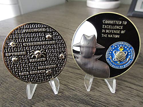 Set of 2 Challenge Coins Defense Intelligence Agency Clandestine Service Dia DCS & NSA Cno Cyber Network Operations