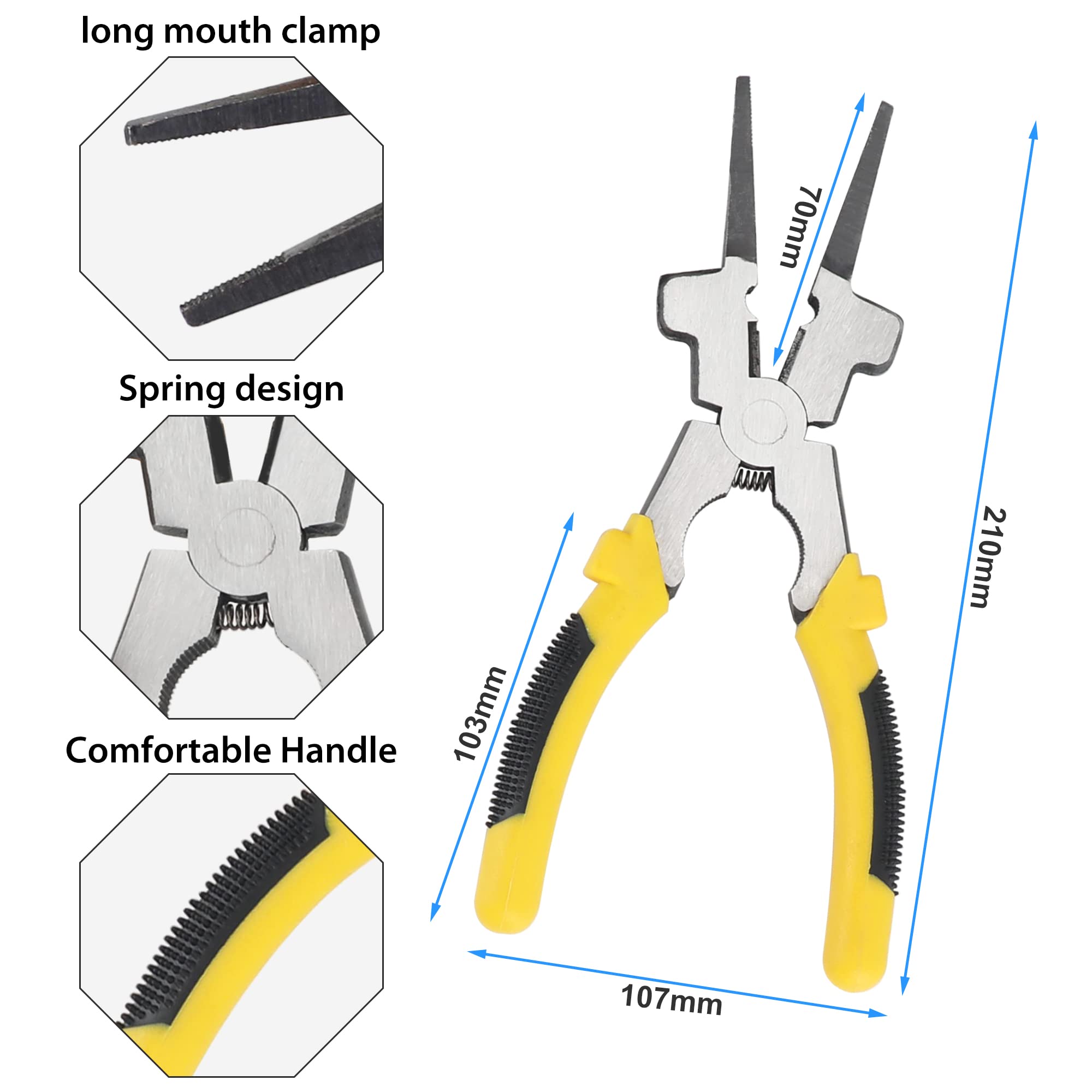 Hynade MIG Pliers Multi-Function Welding Pliers Anti-Rust Welpers Mig Welder Plier Clip Tools Yellow