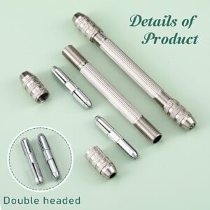 Double Ended Pin Vise DIY Hand Drill Pin Vise Resin Drill Wire Twisting Tools with Copper Collet Copper Drill Jewelry Making Tools for DIY Hairpin Keychain Bracelets Necklace (4 Pieces)