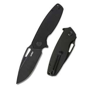 kubey tityus ku322c folding pocket knife with 3.39" drop point blade g10 handle for outdoor camping everyday carry