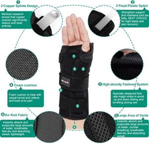 NEENCA Carpal Tunnel Wrist Brace Night Support, Adjustable Night Wrist Support Brace with Splints for Arthritis, Tendonitis, Sprains, Injuries, Wrist Pain