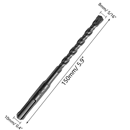 LDEXIN 4 Pcs 5/16" Diameter Rotary Hammer Drill Bits, SDS Plus Hammer Drill Bits for Concrete Masonry Wall - 5-7/8" Long