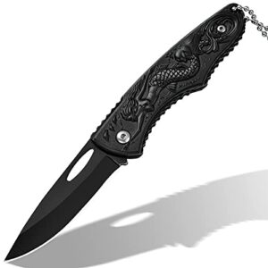 NC Folding Knife Black Stainless Steel Blade Black Handle, Tactical, EDC,Camping,Outdoor,Daily application，Pocket Knife