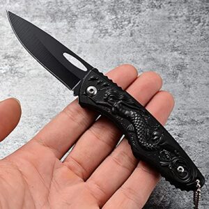 NC Folding Knife Black Stainless Steel Blade Black Handle, Tactical, EDC,Camping,Outdoor,Daily application，Pocket Knife