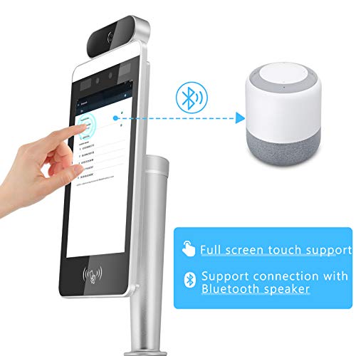 Wi-Fi Non-Contact Face Recognition Automatic Scanner Kiosk with Touch Screen and face Comparison Library(Stand with Hand Sanitizer Dispenser)