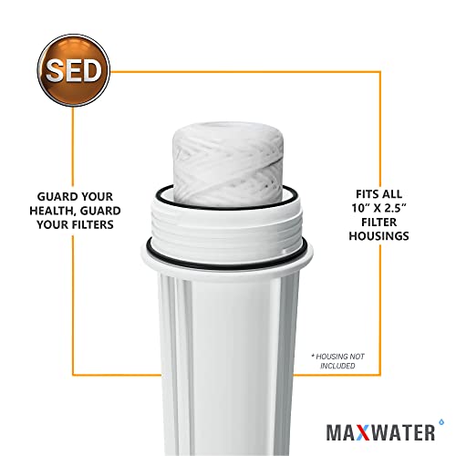 (50 Pack) Standard 10"x2.5" String Wound Sediment Water Filter (1 Micron), Hard Well, Whole House, WVO Biodiesel, compatible with Standard RO Reverse Osmosis Systems, WH Systems