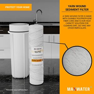 (50 Pack) Standard 10"x2.5" String Wound Sediment Water Filter (1 Micron), Hard Well, Whole House, WVO Biodiesel, compatible with Standard RO Reverse Osmosis Systems, WH Systems