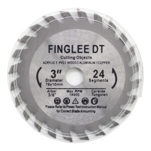 FINGLEE DT Wood Saw Blade TCT Circular Cutting Blade for Woodworking (1pc 3 inch)