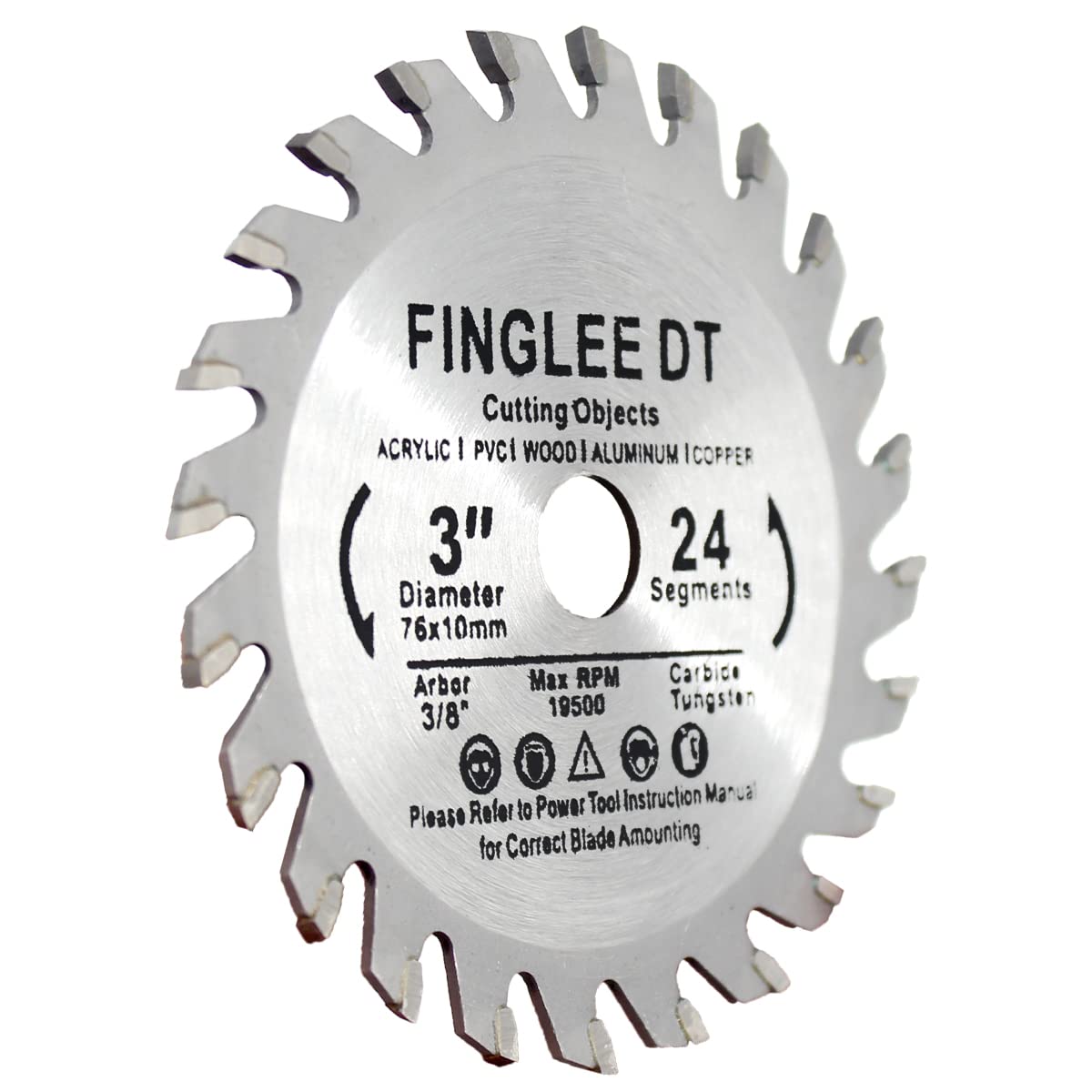 FINGLEE DT Wood Saw Blade TCT Circular Cutting Blade for Woodworking (1pc 3 inch)