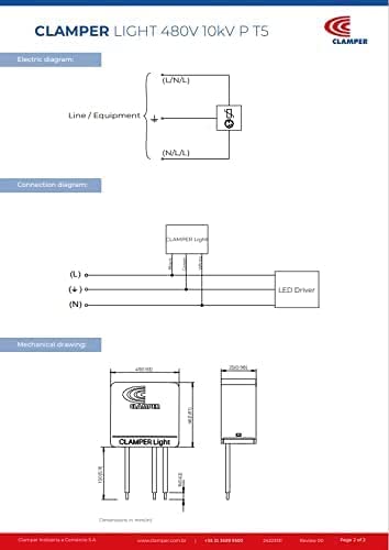 CLAMPER Surge Protector Light 480V 10kV P T5 - Applied to luminaires with LED tecnology - SPD CLAMPER Light 480V 10kV P T5