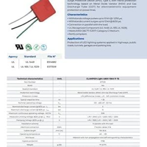 CLAMPER Surge Protector Light 480V 10kV P T5 - Applied to luminaires with LED tecnology - SPD CLAMPER Light 480V 10kV P T5