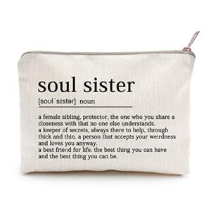 soul sister definition birthday gift for her soul sister gift bestie gift linen style make up bag birthday gift for mum friends sister aunt