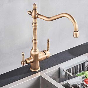 kitchen filter faucet pure water 360 rotation kitchen sink crane dual handle dual water function mode filter mixer taps antique brass