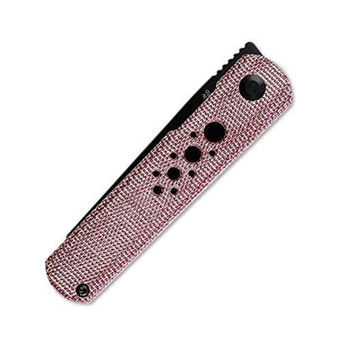 Kizer Feist Red Micarta Pocket Knife, CPM-3V Reverse Tanto Blade Front Flipper Knife for Outdoor, Mini Knife for EDC, V3499ED