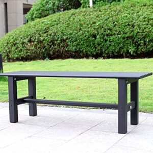 tecspace aluminum indoor/outdoor patio bench black,47.2 x 14.2x 15.7 inches,light weight high load-bearing,outdoor bench for park garden,patio and lounge