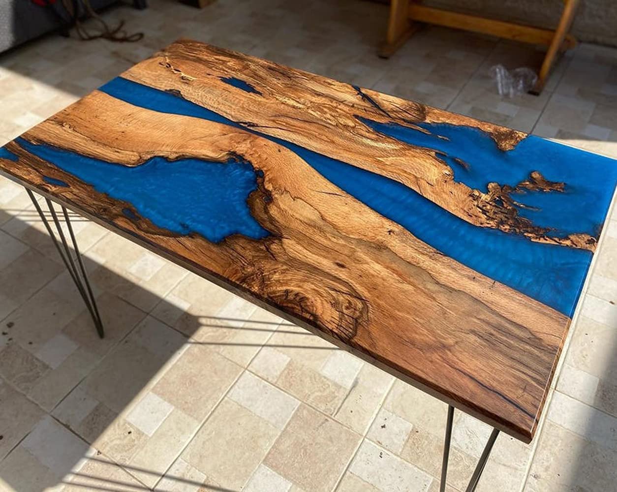 Epoxy Table, Live Edge Wooden Table, Epoxy Resin River Table, Natural Wood,Dining table, Natural Epoxy Table, Resin Table