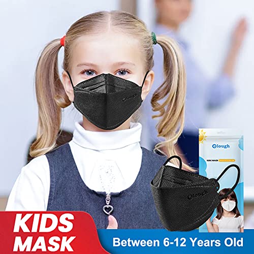 CYLEN Elough Kids Face Mask-50 Pcs Reusable Cloth Face Masks Set-Disposable Face masks Children- Back to School (Matte Black)