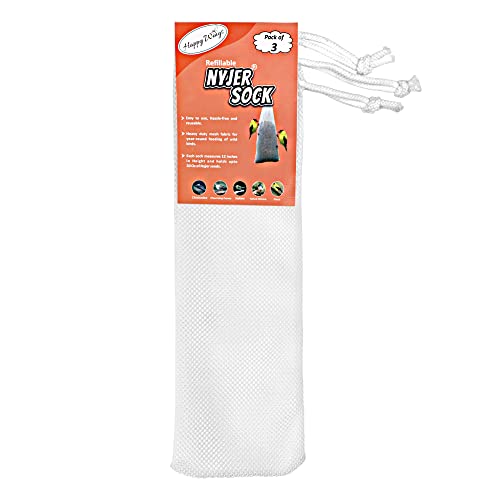 Happy Wings Refillable Nyjer/Thistle Empty Sock - Pack of 3 I Bird Feeder