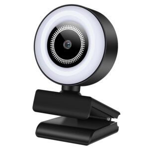 jinpei jw-03w 2k qhd usb web computer camera,with multi-level ring light, microphone, plug and play,for zoom/skype/teams, conferencing and video calling