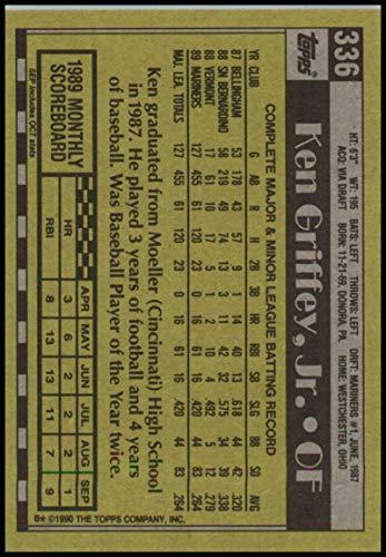 Baseball MLB 1990 Topps #336 Ken Griffey Jr. VG Mariners