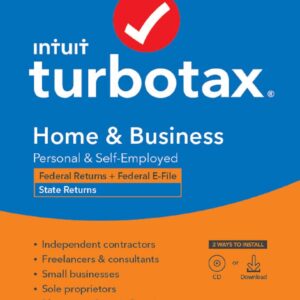 Intuit, TurboTax Home & Business 2021 Tax Software, Federal and State Tax Return w/Federal E-file [Amazon Exclusive] [PC/Mac Disc]