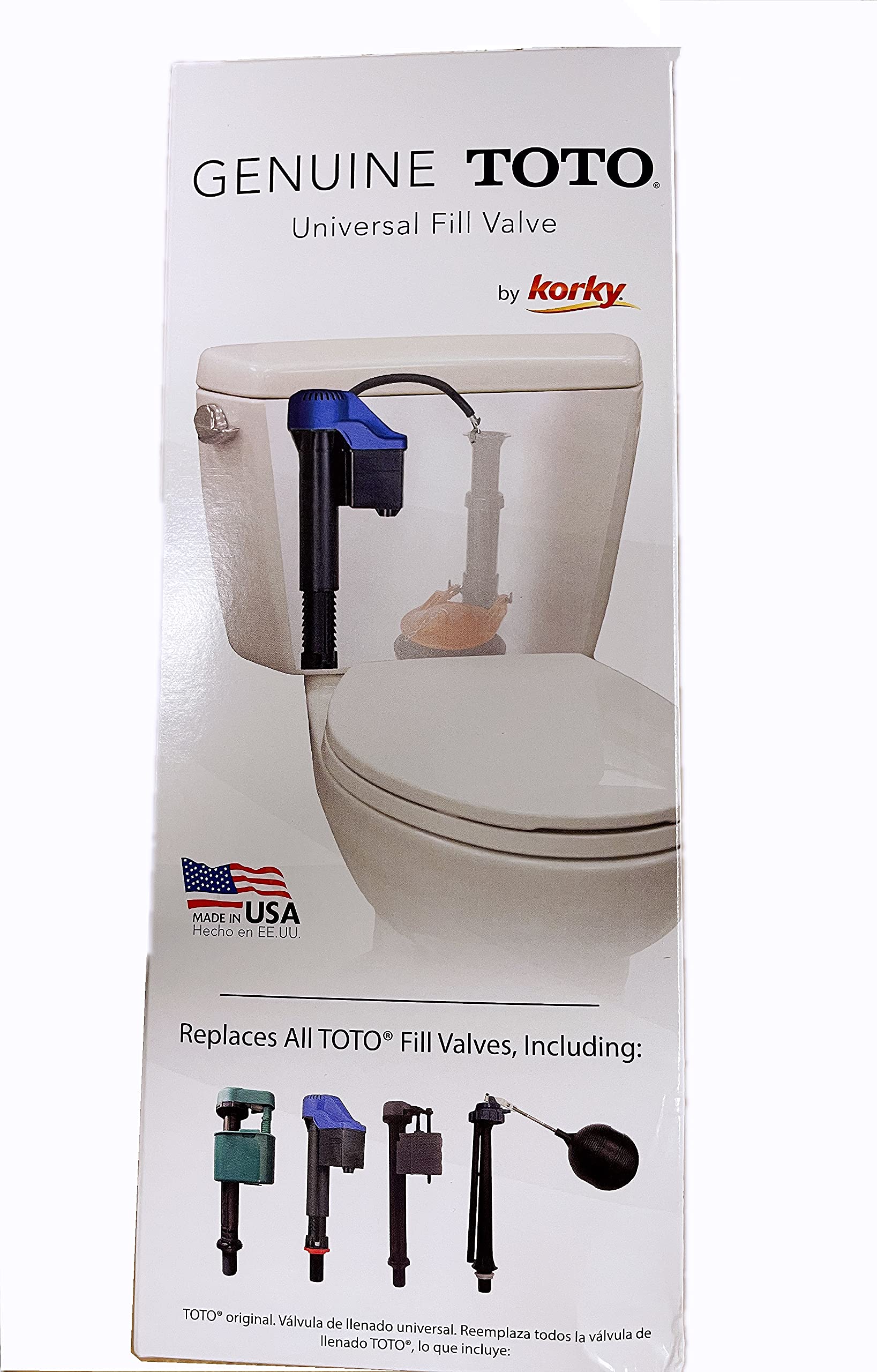 Genuine Toto USA Made Korky 528GT Blue Universal Toilet Fill Valve Replacement Assembly Kit Parts,Replace TSU99A.X and All other Toto Toilets (1)