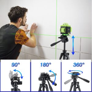 Laser Level Tripod with Carry Bag, Elikliv Lightweight Adjustable Aluminum Alloy Tripod Stand for Rotary and Line Lasers (Support 1/4” and 5/8" Mounting Thread)