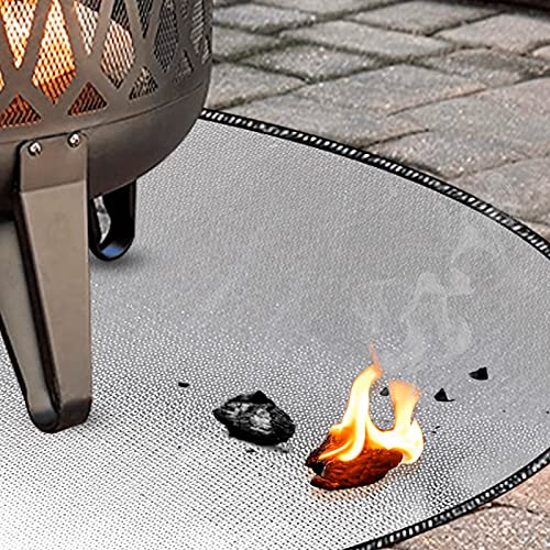 XLAND 38" Diameter Round Fire Pit Mats for Under Fire Pit - 3 Layers Fiberglass Waterproof & Fireproof Mat for Fire Pit - Outdoor Fireproof Grill mat for Lawn Patio Deck Grass BBQ Bonfire Camping