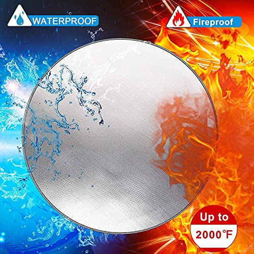 XLAND 38" Diameter Round Fire Pit Mats for Under Fire Pit - 3 Layers Fiberglass Waterproof & Fireproof Mat for Fire Pit - Outdoor Fireproof Grill mat for Lawn Patio Deck Grass BBQ Bonfire Camping