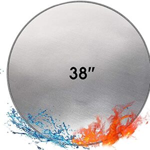 XLAND 38" Diameter Round Fire Pit Mats for Under Fire Pit - 3 Layers Fiberglass Waterproof & Fireproof Mat for Fire Pit - Outdoor Fireproof Grill mat for Lawn Patio Deck Grass BBQ Bonfire Camping